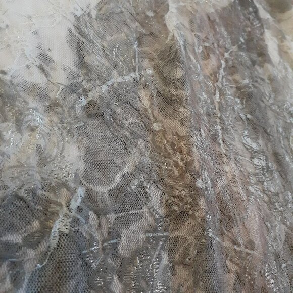 Brittany Black Women's Size L Cream Gray Fairy Grunge Lace Bedazzled Y2K Top - Picture 7 of 11